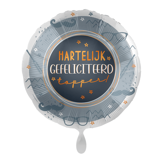 Hartelijk Gefeliciteerd Helium Ballon Topper Leeg 43cm van Premioloon koop je bij Partywinkel