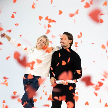 Hartjes Confetti Kanon Rood 40cm van Riethmueller koop je bij Partywinkel