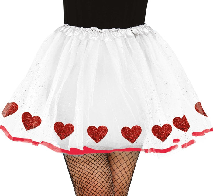 Hartjes Tutu Wit Rood van Fiestas Guirca koop je bij Partywinkel
