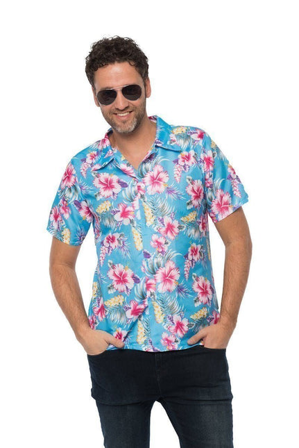 Hawai Shirt Blauw van Partychimp koop je bij Partywinkel