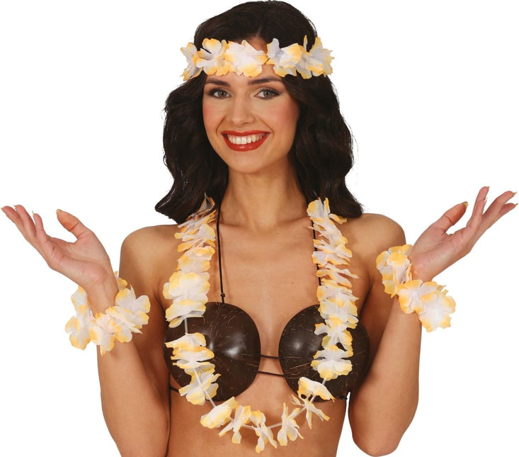 Hawaii Accessoireset Oranje 4 delig van Fiestas Guirca koop je bij Partywinkel