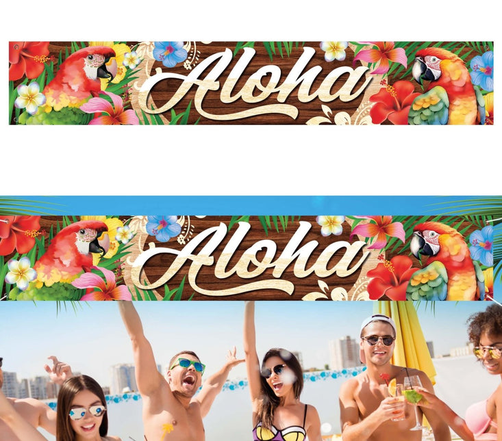 Hawaii Banner Aloha 1,50m van Fiestas Guirca koop je bij Partywinkel