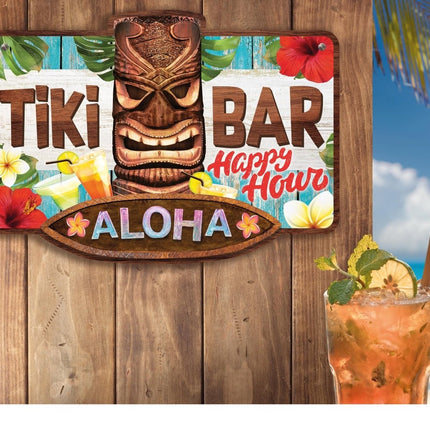 Hawaii Bord Tiki Bar 35cm van Fiestas Guirca koop je bij Partywinkel