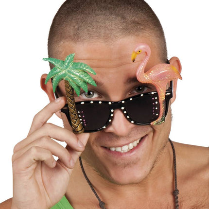 Hawaii Bril Flamingo van Smiffys koop je bij Partywinkel