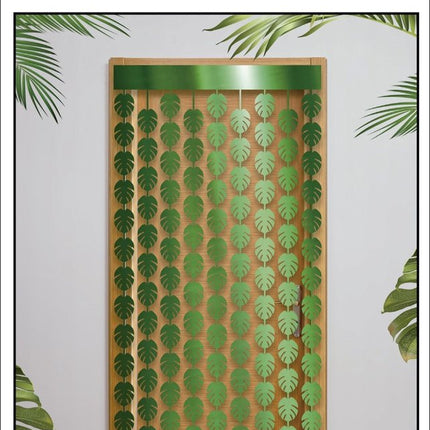 Hawaii Deurgordijn Groen Palmbladeren 2m van Fiestas Guirca koop je bij Partywinkel