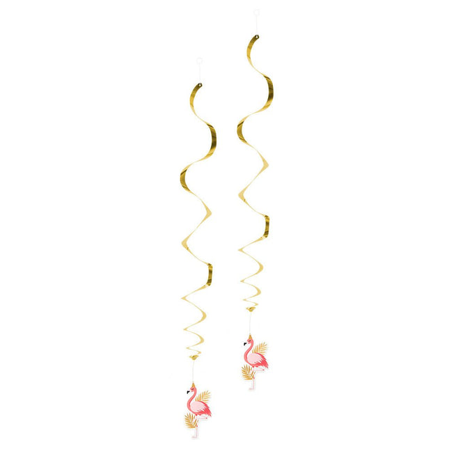 Hawaii Hangdecoratie Flamingo 85cm 2st van Boland koop je bij Partywinkel