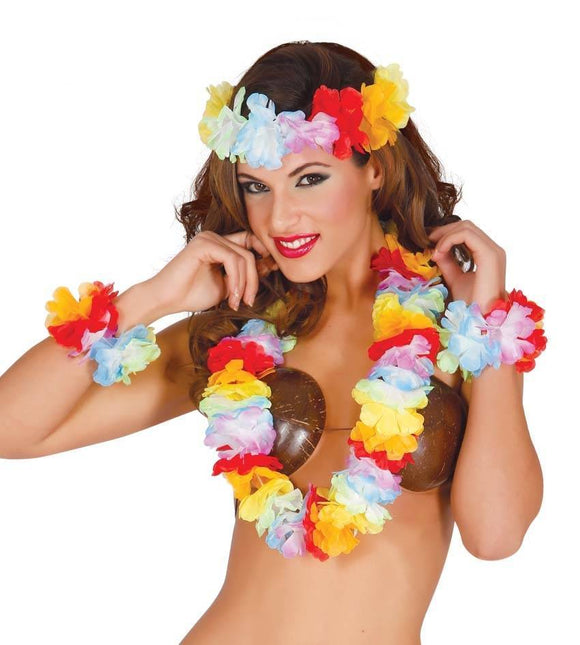 Hawaii Krans Set Deluxe 3 delig van Fiestas Guirca koop je bij Partywinkel
