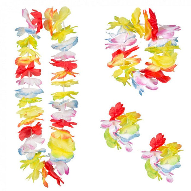 Hawaii Krans Set Deluxe 4 delig van Boland koop je bij Partywinkel