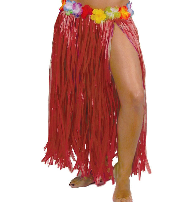 Hawaii Rokje Rood 75cm van Fiestas Guirca koop je bij Partywinkel