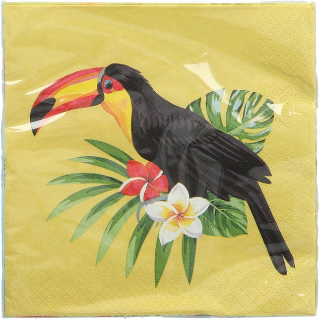 Hawaii Servetten Toekan 33cm 20st van Folat koop je bij Partywinkel