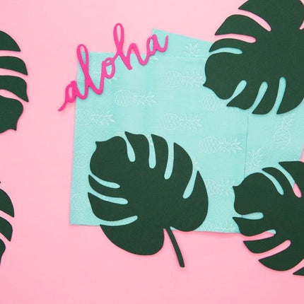 Hawaii Tafeldecoratie Palmblad 14,5cm 6st van Partydeco koop je bij Partywinkel