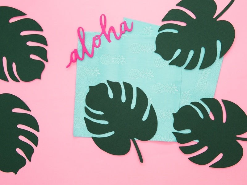 Hawaii Tafeldecoratie Palmblad 14,5cm 6st van Partydeco koop je bij Partywinkel
