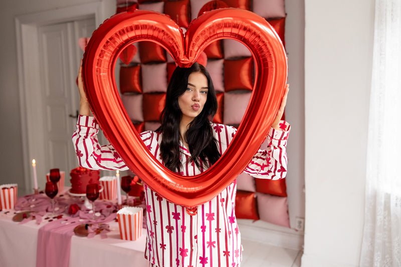 Hart Helium Ballon Rood 86cm van Partydeco koop je bij Partywinkel