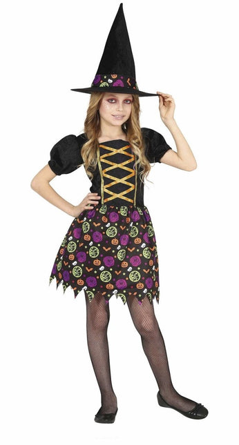 Heks Halloween Kostuum Meisje Pompoen van Fiestas Guirca koop je bij Partywinkel