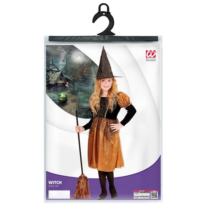 Heks Jurk Zwart Oranje Meisje van Widmann koop je bij Partywinkel