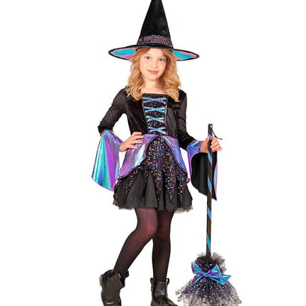 Heks kostuum Kind Zwart Meerkleurig van Widmann koop je bij Partywinkel