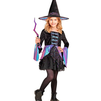 Heks kostuum Kind Zwart Meerkleurig van Widmann koop je bij Partywinkel