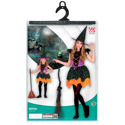 Heks Kostuum Zwart Oranje Meisje van Widmann koop je bij Partywinkel