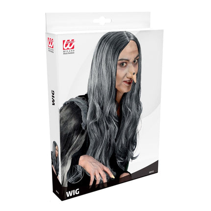 Heks Pruik Grijs Crudelia van Widmann koop je bij Partywinkel