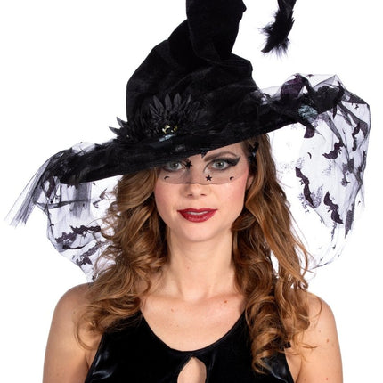 Vleermuis Heksenhoed Zwart Mesh van Wilbers & Wilbers koop je bij Partywinkel