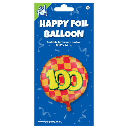 Helium Ballon 100 Jaar Gekleurd Leeg 46cm van Paper Dreams koop je bij Partywinkel