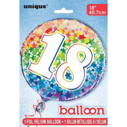 Helium Ballon 18 jaar Sterren leeg van Unique koop je bij Partywinkel