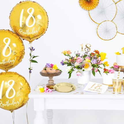 Helium Ballon 18Th Birthday Goud Leeg 45cm van Partydeco koop je bij Partywinkel