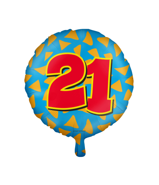 Helium Ballon 21 Jaar Gekleurd Leeg 46cm van Paper Dreams koop je bij Partywinkel