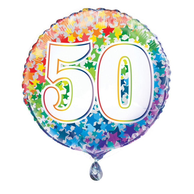 Helium Ballon 50 Jaar Sterren leeg van Unique koop je bij Partywinkel