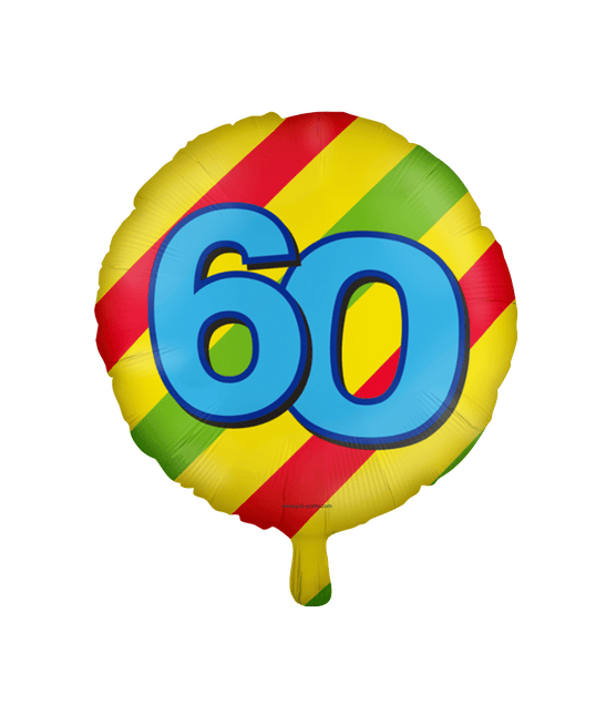 Helium Ballon 60 Jaar Gekleurd Leeg 46cm van Paper Dreams koop je bij Partywinkel