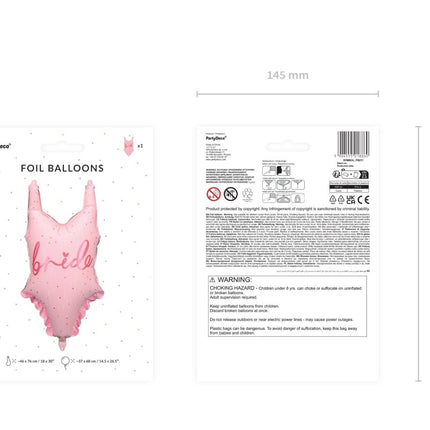 Helium Ballon Badpak Bride Leeg 68cm van Partydeco koop je bij Partywinkel