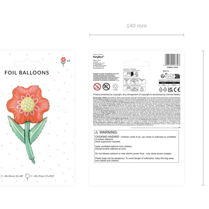 Helium Ballon Bloem Leeg 75cm van Partydeco koop je bij Partywinkel