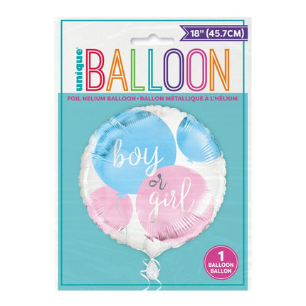 Helium Ballon Boy Or Girl 45cm leeg van Unique koop je bij Partywinkel