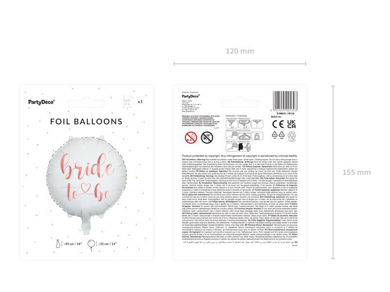 Helium Ballon Bride To Be Leeg 45cm van Partydeco koop je bij Partywinkel