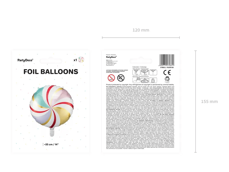 Helium Ballon Candy Gekleurd Leeg 35cm van Partydeco koop je bij Partywinkel