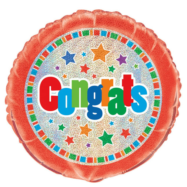 Helium Ballon Congrats 45cm leeg van Unique koop je bij Partywinkel