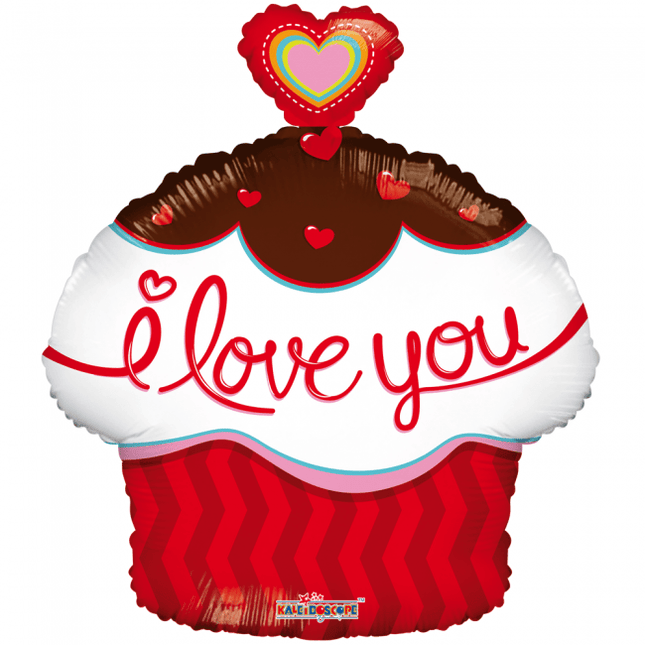 Helium Ballon Cupcakei Love You 45cm leeg van WeFiesta koop je bij Partywinkel