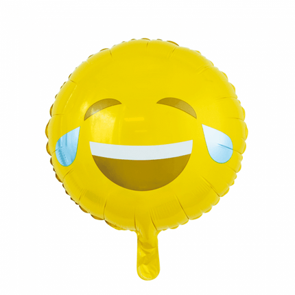 Helium Ballon Emoji Lach 45cm leeg van WeFiesta koop je bij Partywinkel