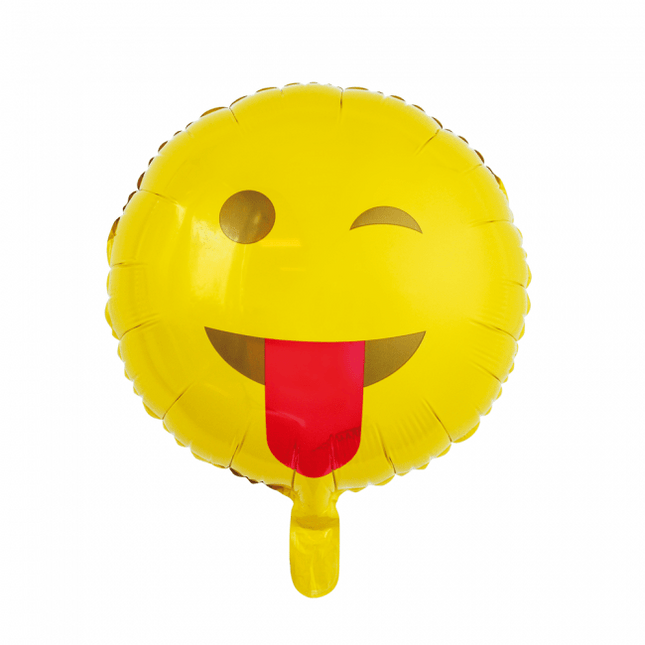 Helium Ballon Emoji Tong 45cm leeg van WeFiesta koop je bij Partywinkel