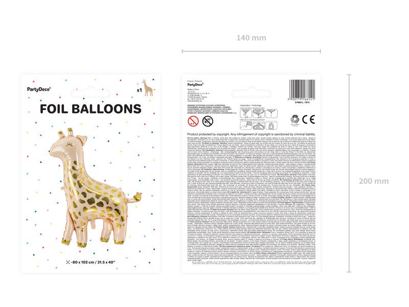 Helium Ballon Giraffe Leeg 1,2m van Partydeco koop je bij Partywinkel
