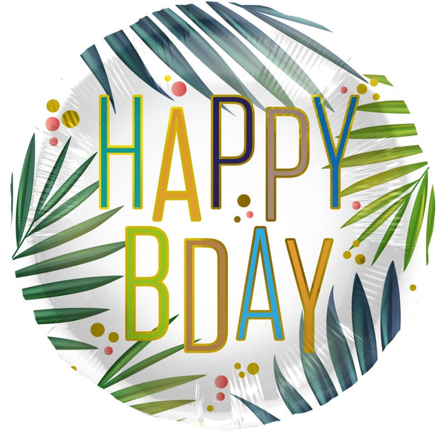 Helium Ballon Happy B - Day Bladeren Leeg 45cm van Folat koop je bij Partywinkel
