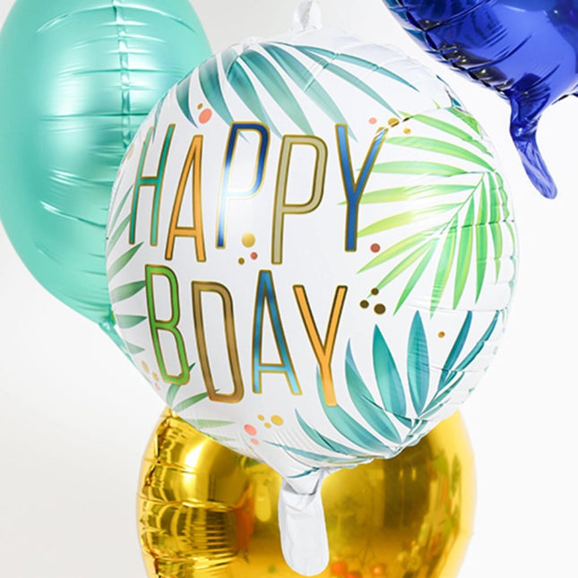 Helium Ballon Happy B - Day Bladeren Leeg 45cm van Folat koop je bij Partywinkel