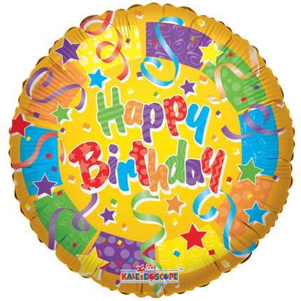 Helium Ballon Happy Birthday Gekleurd 45cm leeg van WeFiesta koop je bij Partywinkel