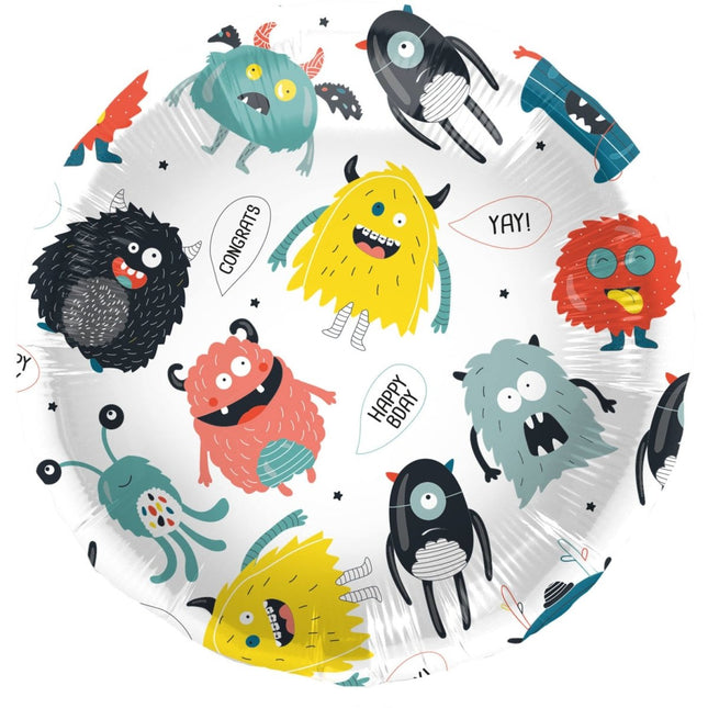 Helium Ballon Happy Birthday Monsters Leeg 45cm van Folat koop je bij Partywinkel