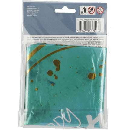 Helium Ballon Happy Birthday Turquoise Leeg 45cm van Folat koop je bij Partywinkel