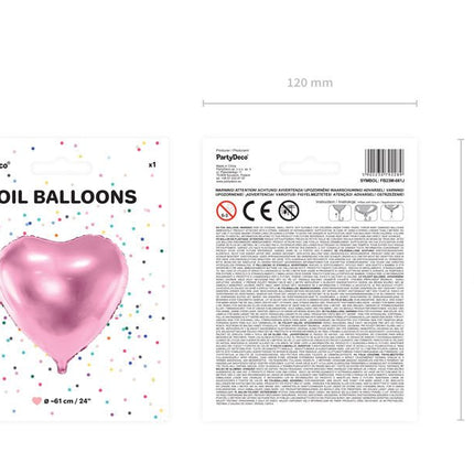 Helium Ballon Hart Lichtroze Leeg 61cm van Partydeco koop je bij Partywinkel