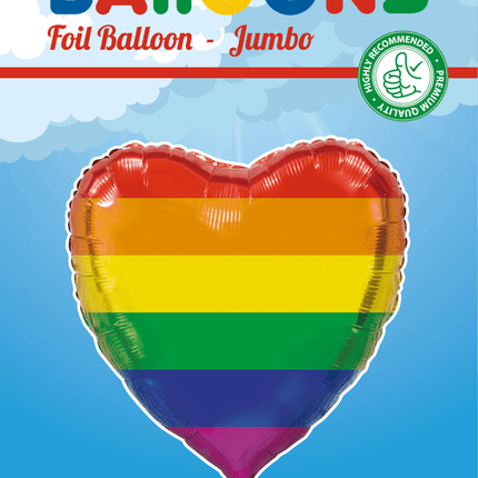 Helium Ballon Hart Regenboog XL Leeg 92cm van WeFiesta koop je bij Partywinkel