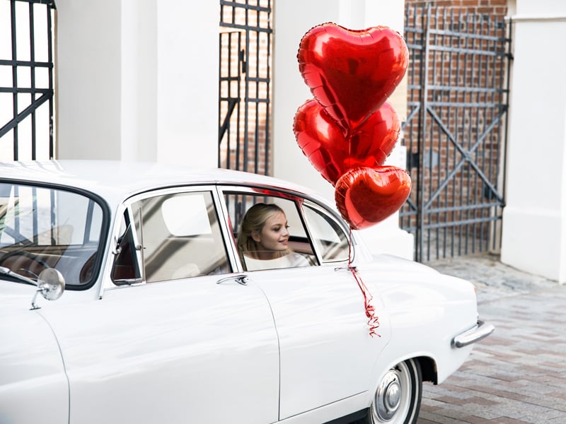 Helium Ballon Hart Rood Leeg 61cm van Partydeco koop je bij Partywinkel