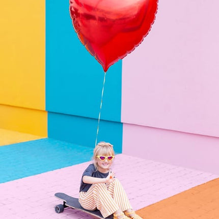 Helium Ballon Hart Rood Leeg 73cm van Partydeco koop je bij Partywinkel