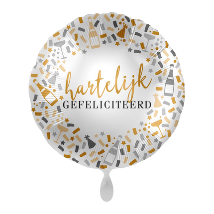 Helium Ballon Hartelijk Gefeliciteerd van Premioloon koop je bij Partywinkel